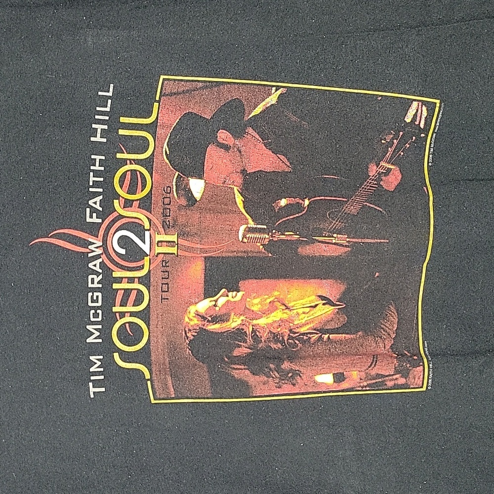 Vintage Y2K TIM MCGRAW FAITH HILL SOUL 2 SOUL TOUR 2006 CONCERT SHIRT LARGE - Picture 2 of 10